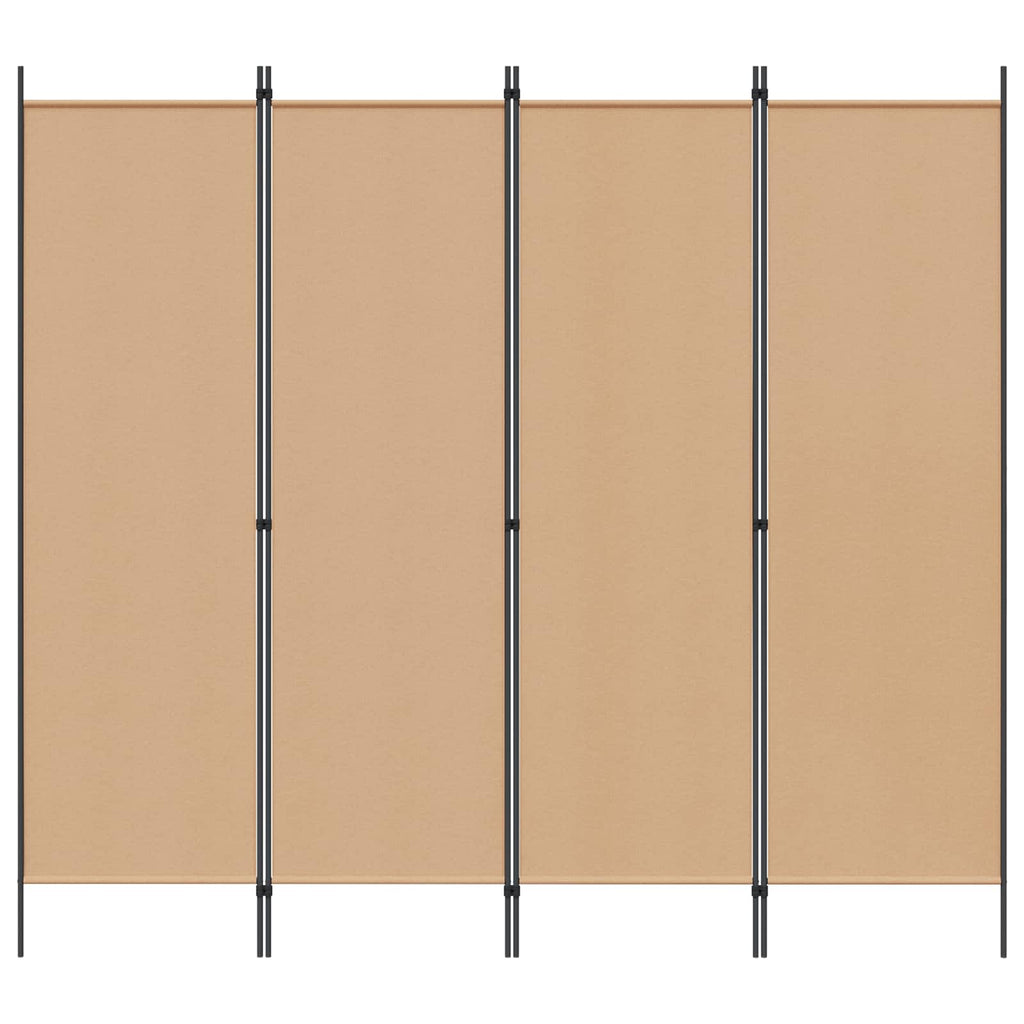 vidaXL 4-panelowy parawan Beżowy 200 x 180 cm tkanina