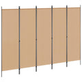 vidaXL 5-panelowy parawan Beżowy 250 x 180 cm tkanina
