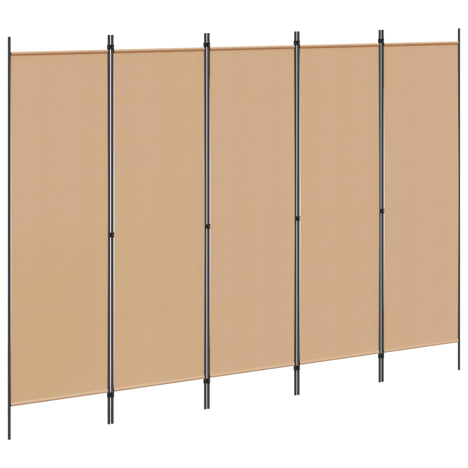 vidaXL 5-panelowy parawan Beżowy 250 x 180 cm tkanina