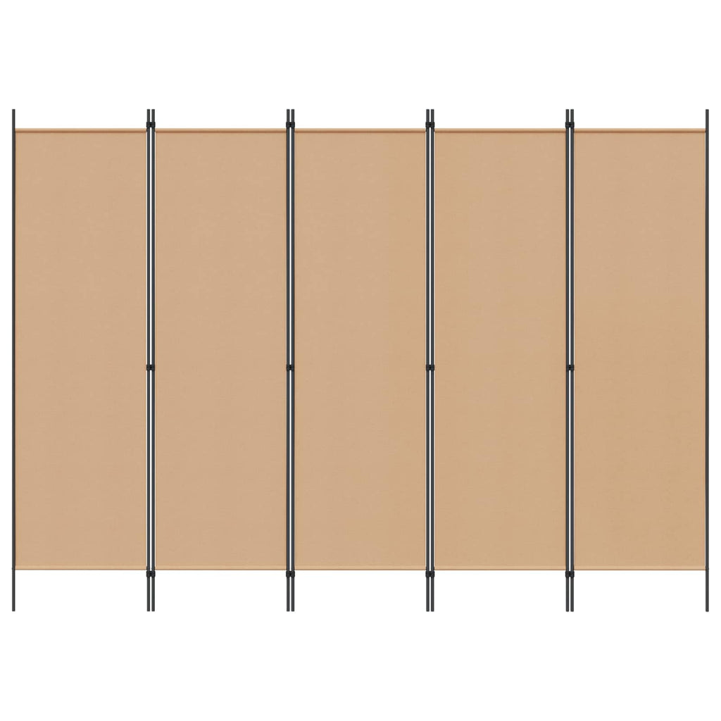 vidaXL 5-panelowy parawan Beżowy 250 x 180 cm tkanina
