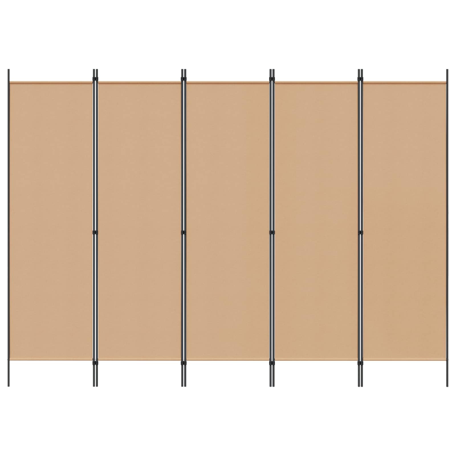 vidaXL 5-panelowy parawan Beżowy 250 x 180 cm tkanina