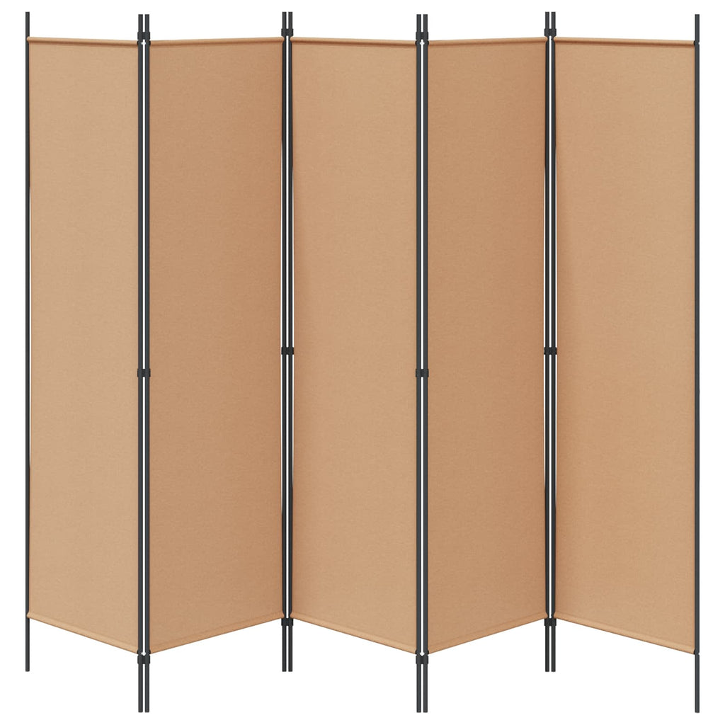 vidaXL 5-panelowy parawan Beżowy 250 x 180 cm tkanina