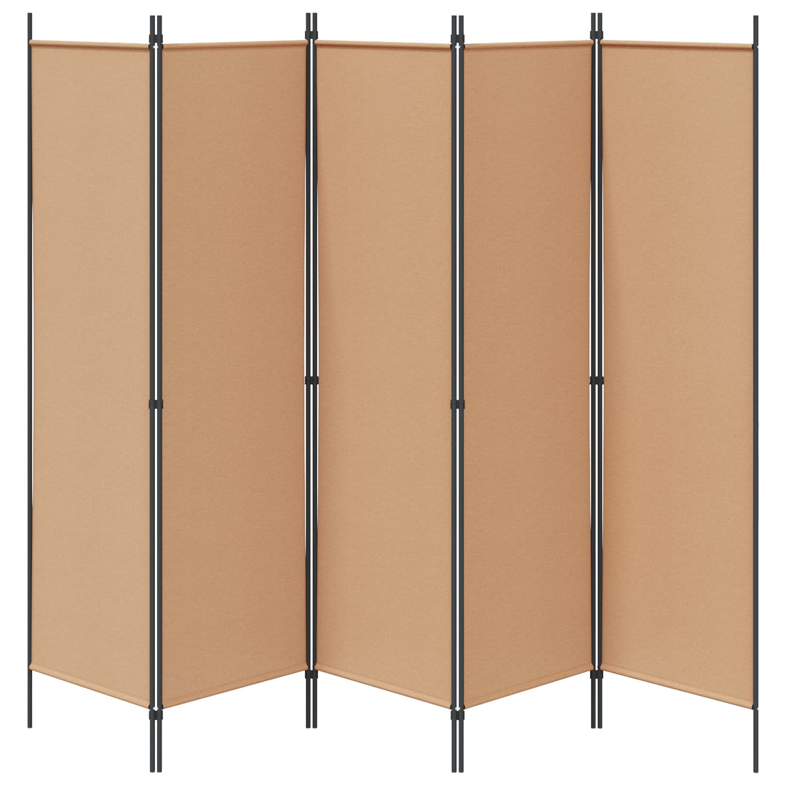 vidaXL 5-panelowy parawan Beżowy 250 x 180 cm tkanina
