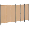 vidaXL Ekspresowy 6-panelowy parawan Beżowy 300 x 180 cm tkanina