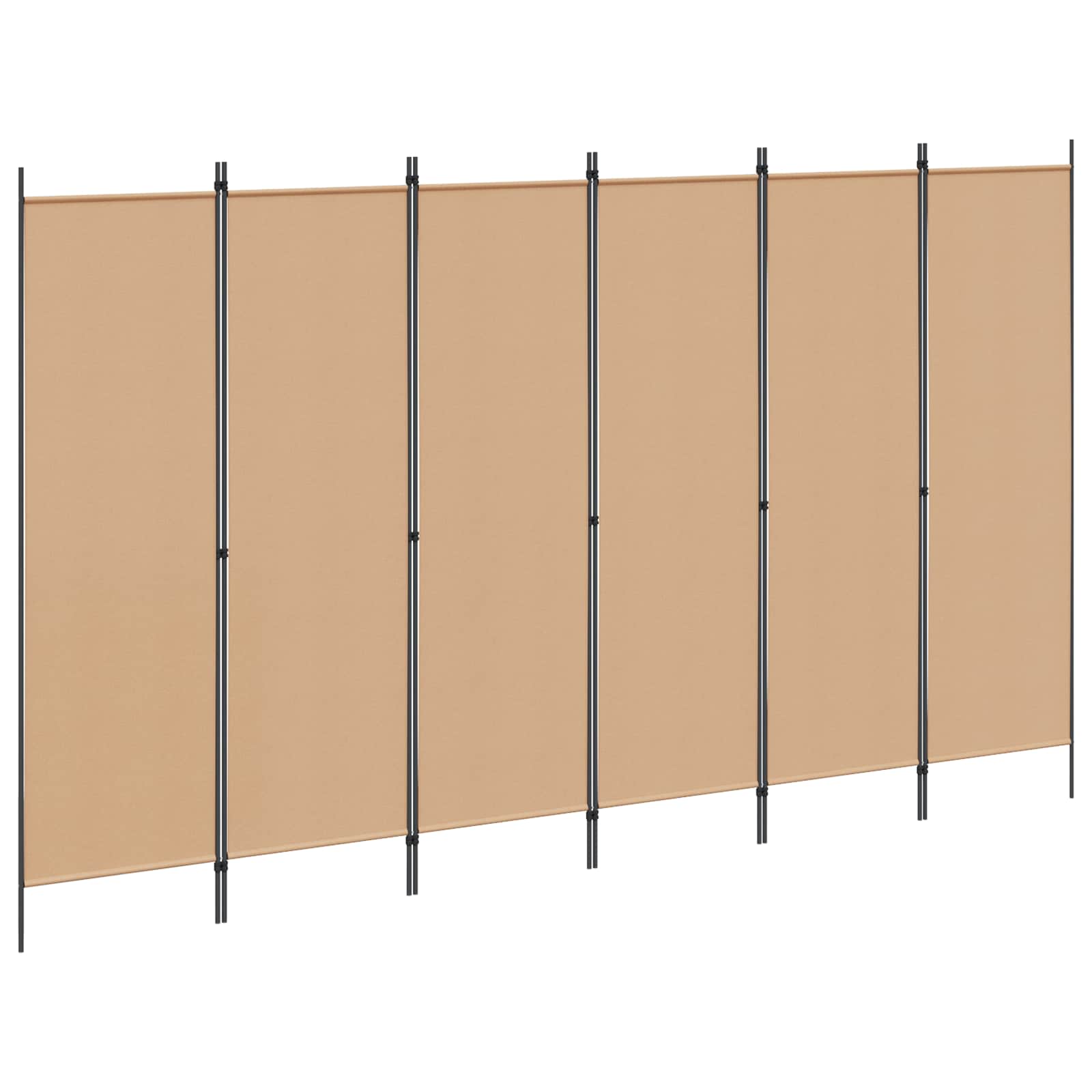 vidaXL Ekspresowy 6-panelowy parawan Beżowy 300 x 180 cm tkanina