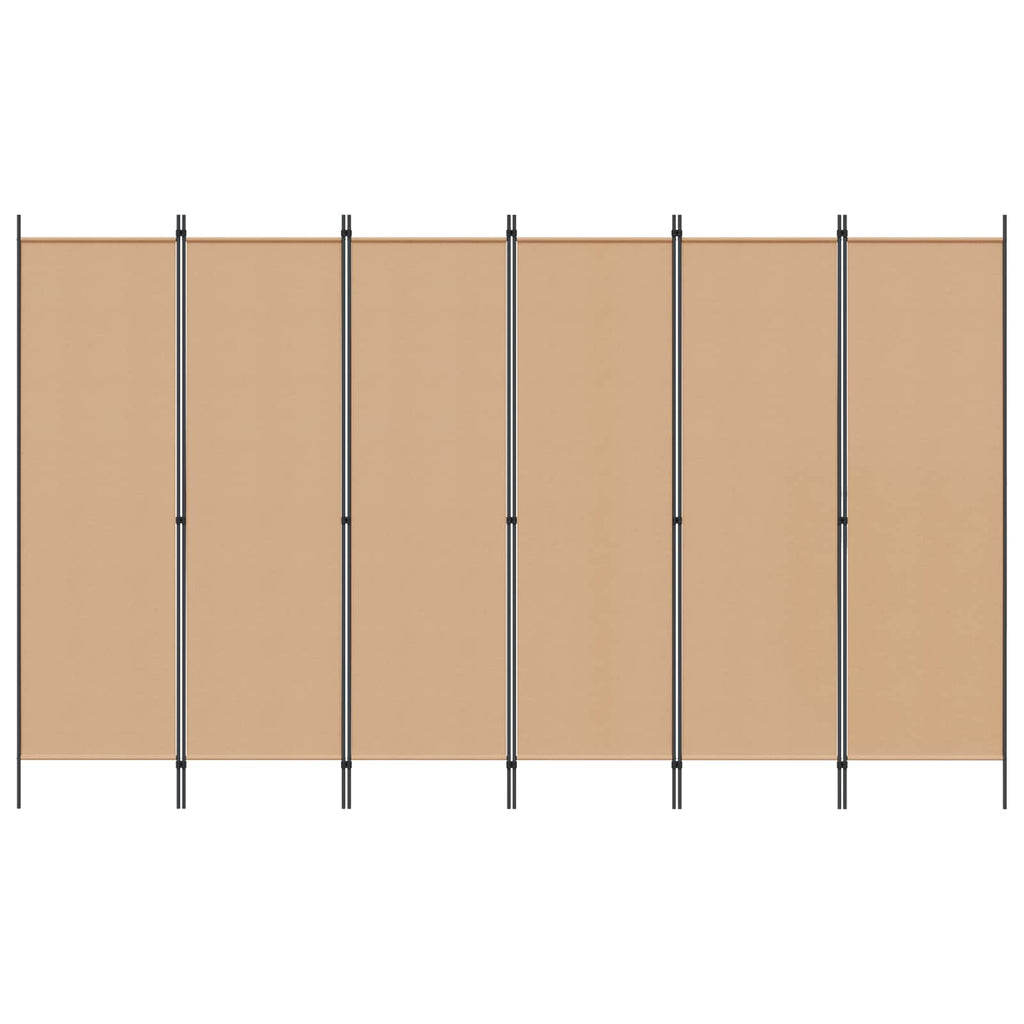 vidaXL Ekspresowy 6-panelowy parawan Beżowy 300 x 180 cm tkanina
