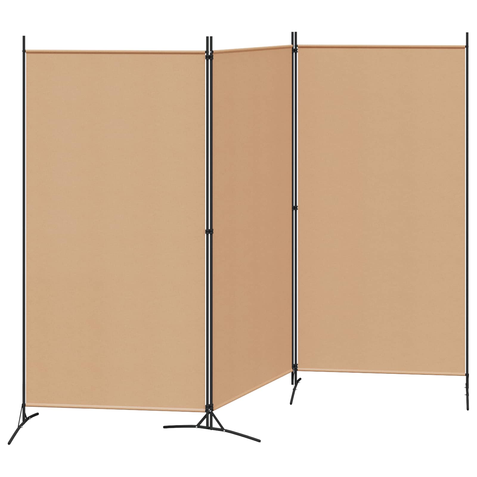 vidaXL 3-panelowy parawan Beżowy 260 x 180 cm tkanina