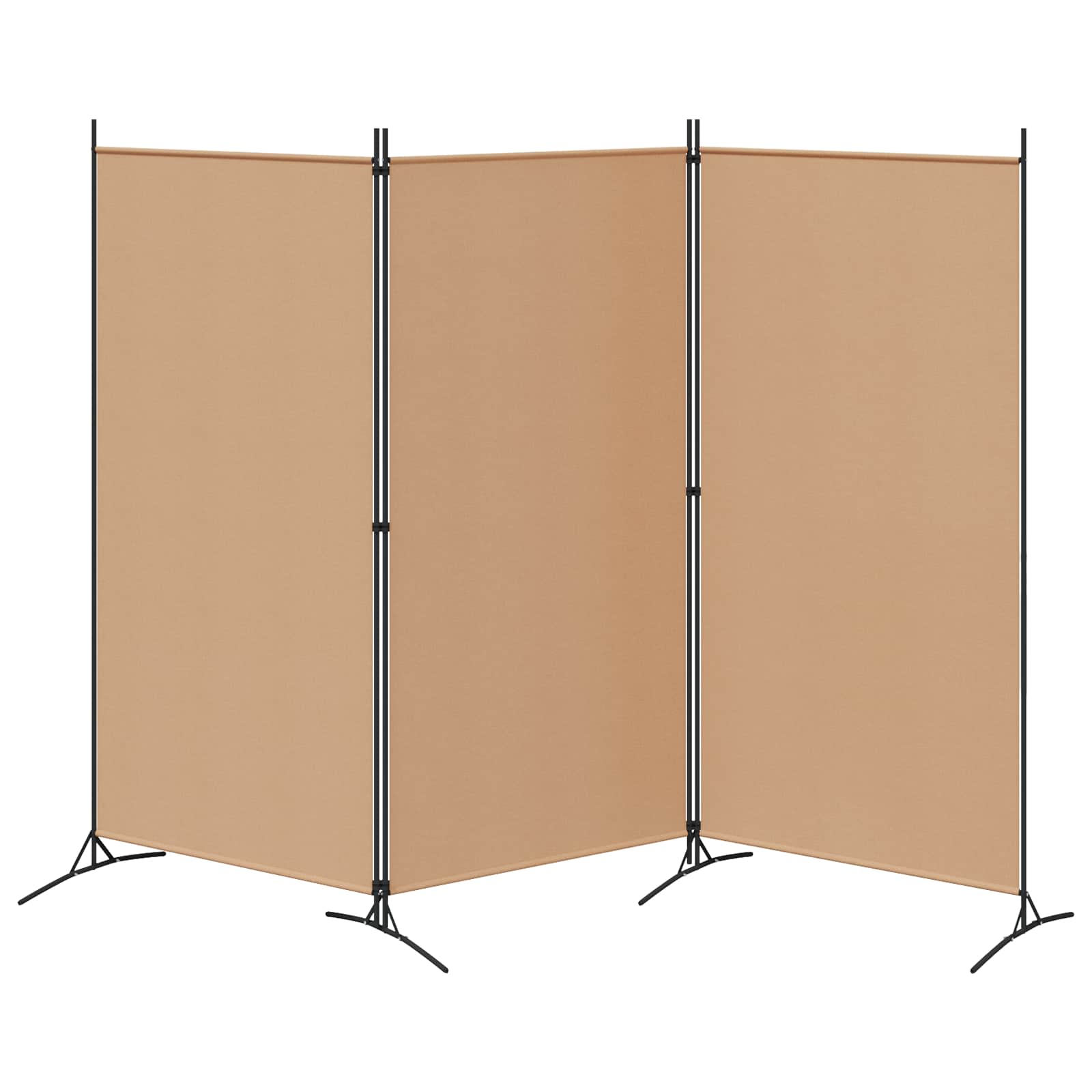 vidaXL 3-panelowy parawan Beżowy 260 x 180 cm tkanina