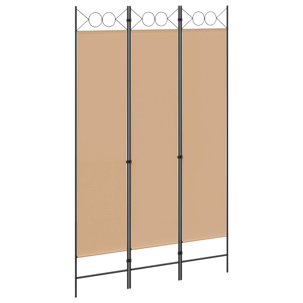 vidaXL 3-panelowy parawan Beżowy 120 x 200 cm tkanina
