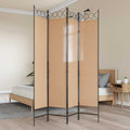 vidaXL 4-panelowy parawan Beżowy 160 x 200 cm tkanina