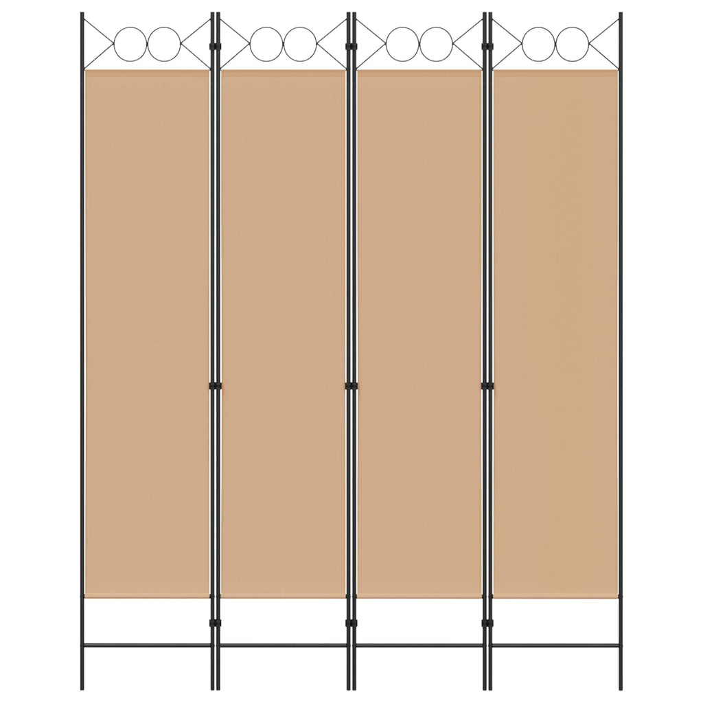 vidaXL 4-panelowy parawan Beżowy 160 x 200 cm tkanina