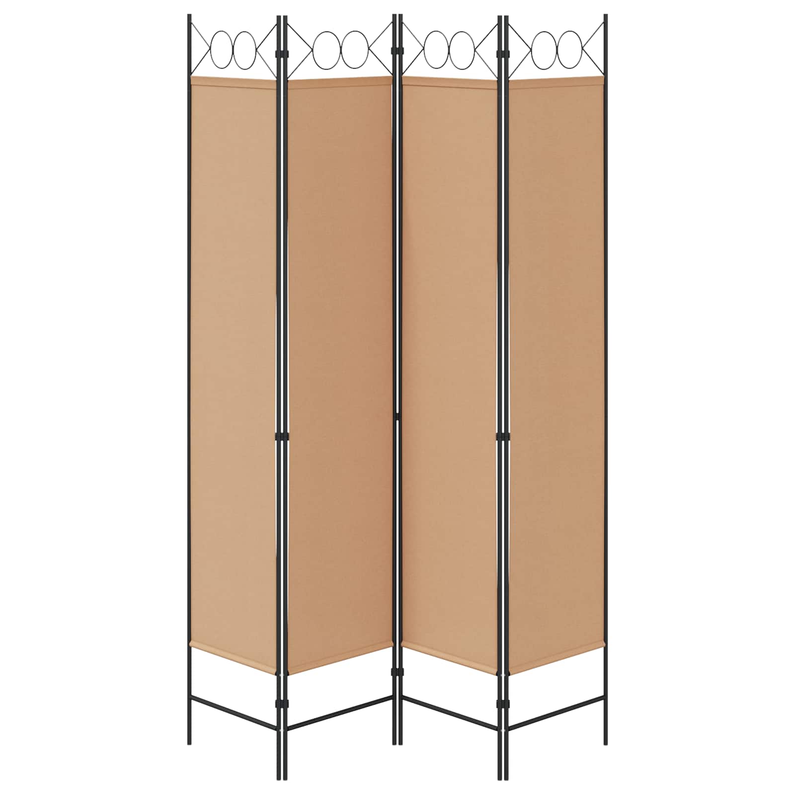 vidaXL 4-panelowy parawan Beżowy 160 x 200 cm tkanina