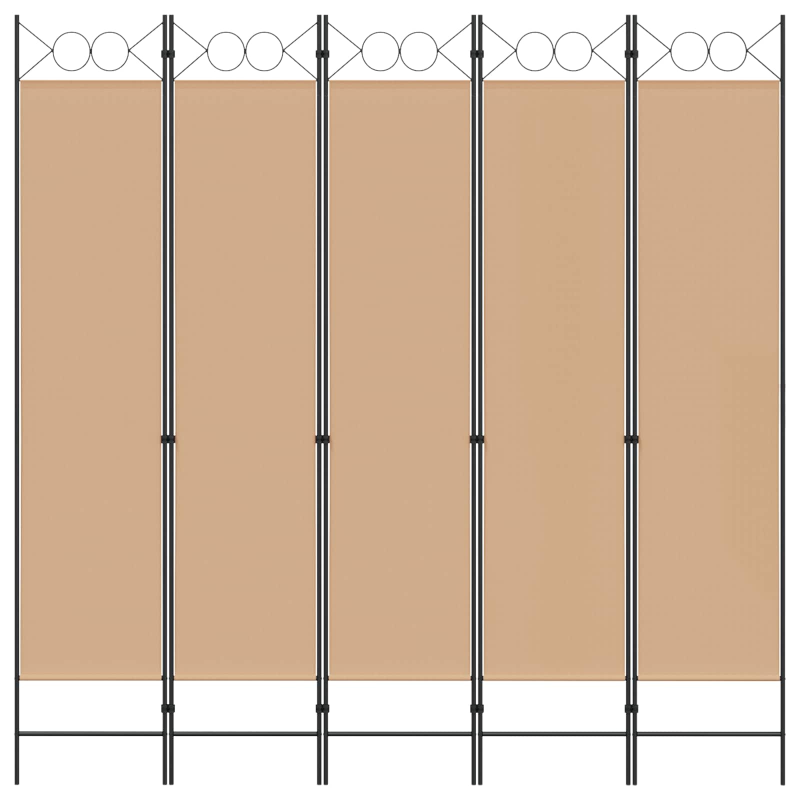 vidaXL 5-panelowy parawan Beżowy 200 x 200 cm tkanina