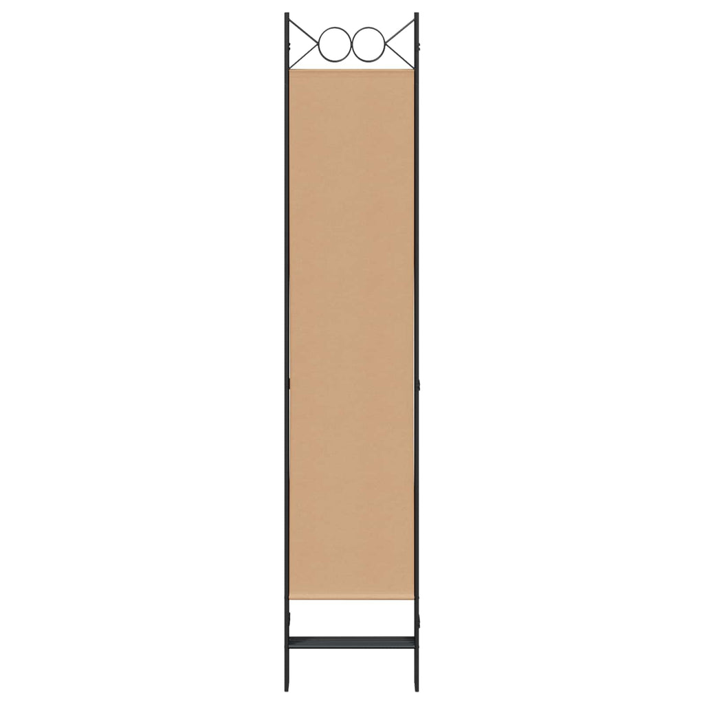 vidaXL 5-panelowy parawan Beżowy 200 x 200 cm tkanina