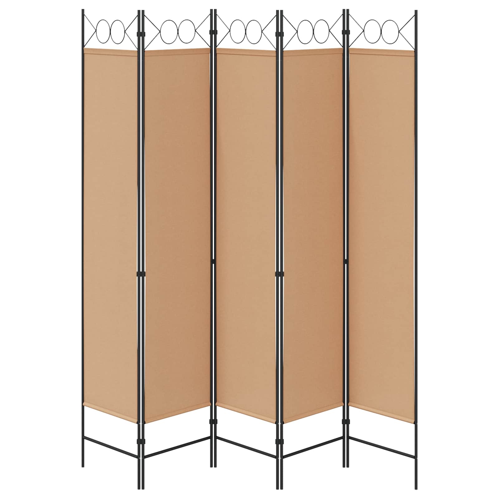 vidaXL 5-panelowy parawan Beżowy 200 x 200 cm tkanina