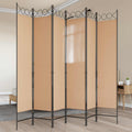 vidaXL Ekspresowy 6-panelowy parawan Beżowy 240 x 200 cm tkanina