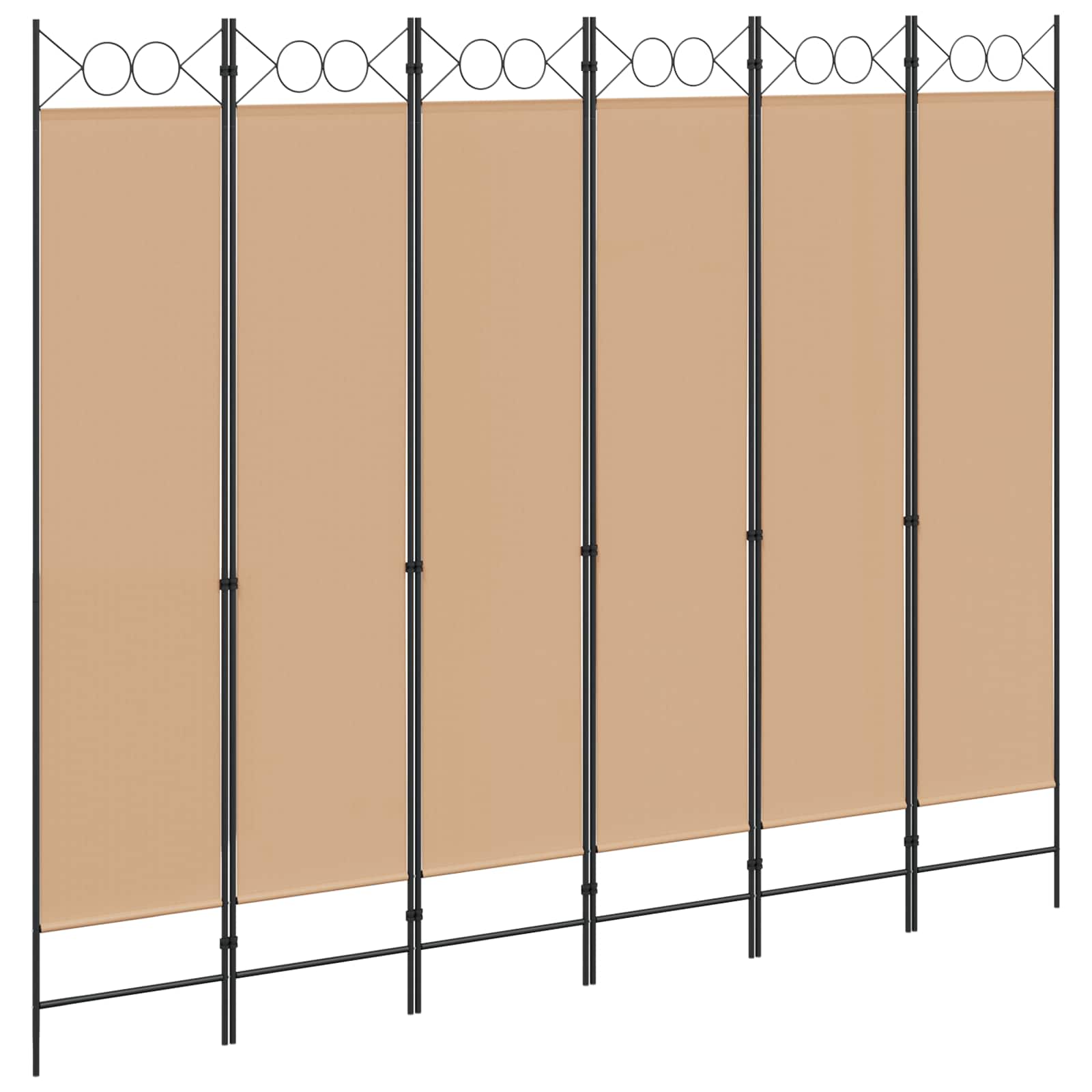 vidaXL Ekspresowy 6-panelowy parawan Beżowy 240 x 200 cm tkanina