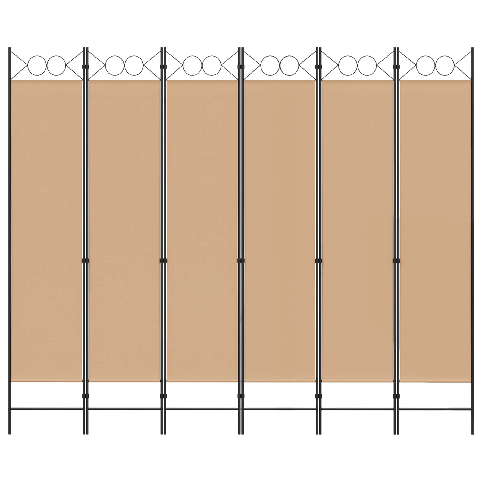 vidaXL Ekspresowy 6-panelowy parawan Beżowy 240 x 200 cm tkanina
