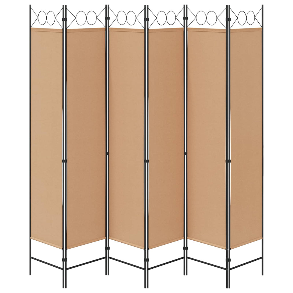vidaXL Ekspresowy 6-panelowy parawan Beżowy 240 x 200 cm tkanina