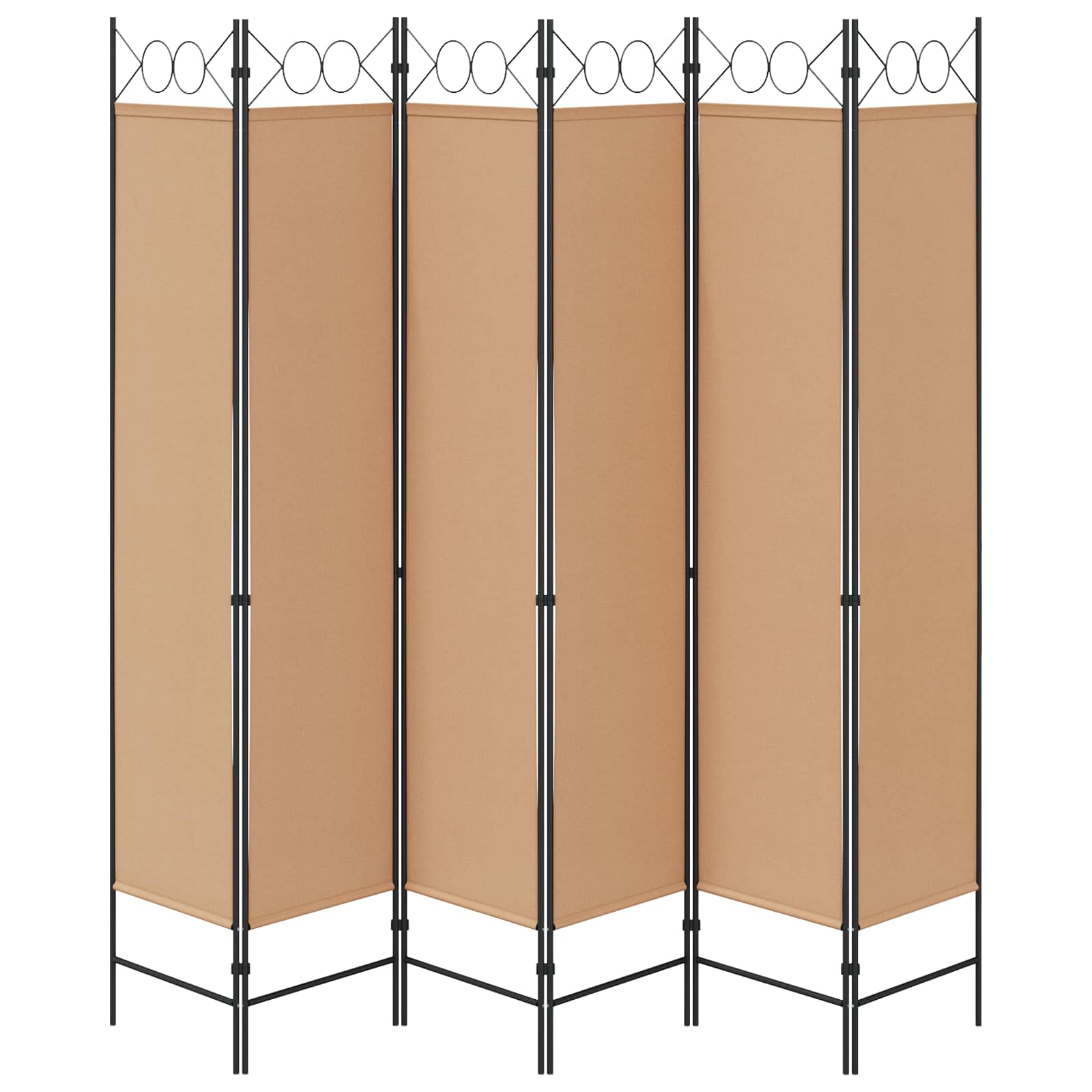 vidaXL Ekspresowy 6-panelowy parawan Beżowy 240 x 200 cm tkanina