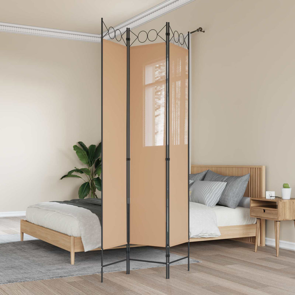 vidaXL 3-panelowy parawan Beżowy 120 x 220 cm tkanina