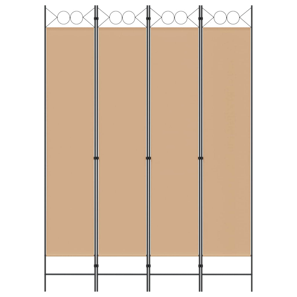 vidaXL 4-panelowy parawan Beżowy 160 x 220 cm tkanina