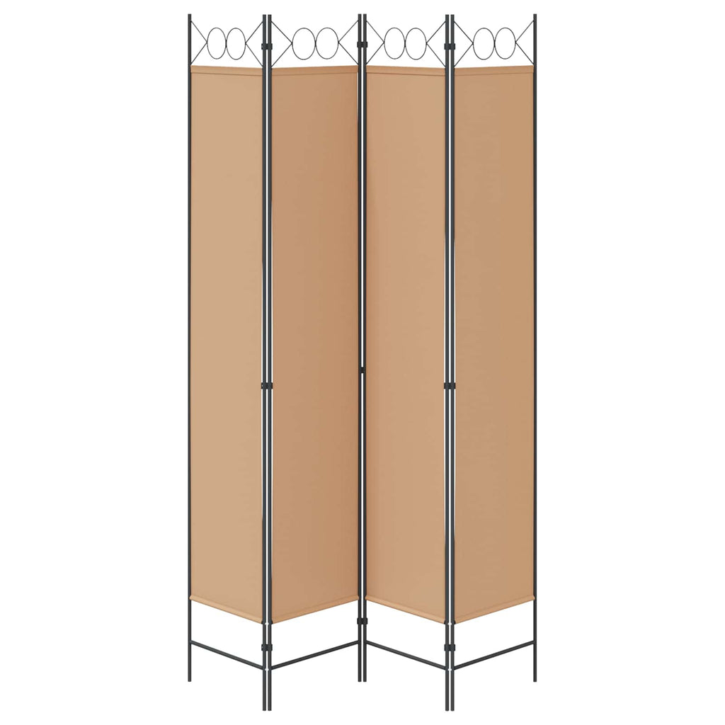 vidaXL 4-panelowy parawan Beżowy 160 x 220 cm tkanina