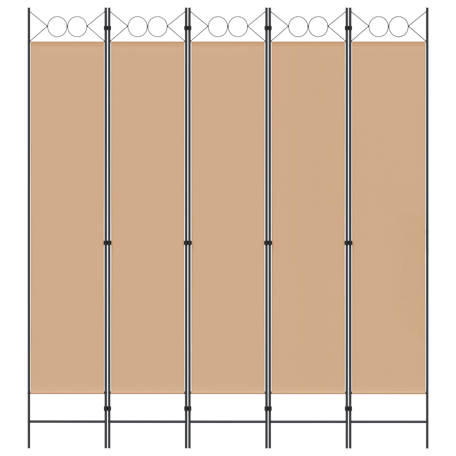 vidaXL 5-panelowy parawan Beżowy 200 x 220 cm tkanina