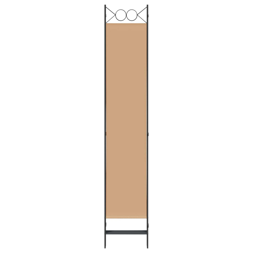 vidaXL 5-panelowy parawan Beżowy 200 x 220 cm tkanina