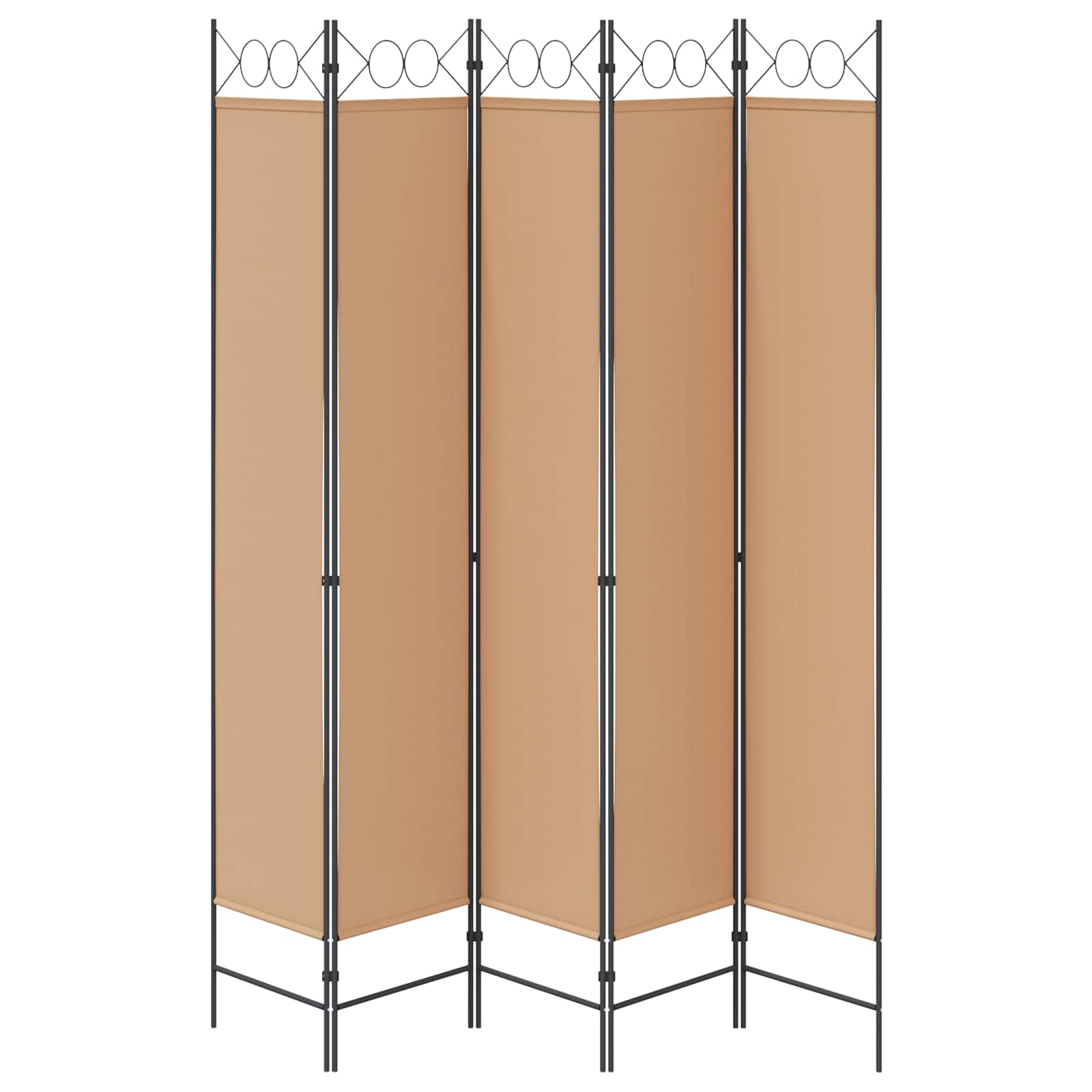 vidaXL 5-panelowy parawan Beżowy 200 x 220 cm tkanina