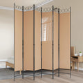 vidaXL Ekspresowy 6-panelowy parawan Beżowy 240 x 220 cm tkanina
