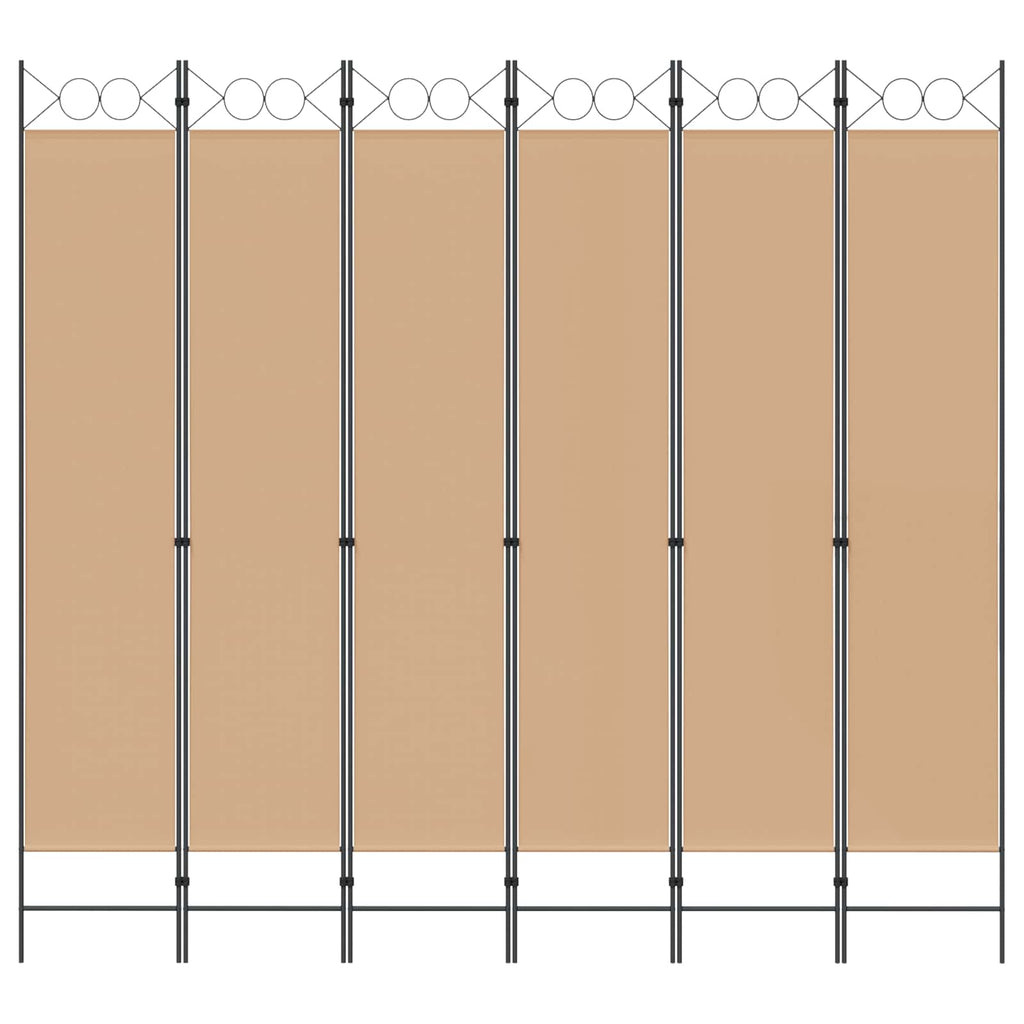 vidaXL Ekspresowy 6-panelowy parawan Beżowy 240 x 220 cm tkanina