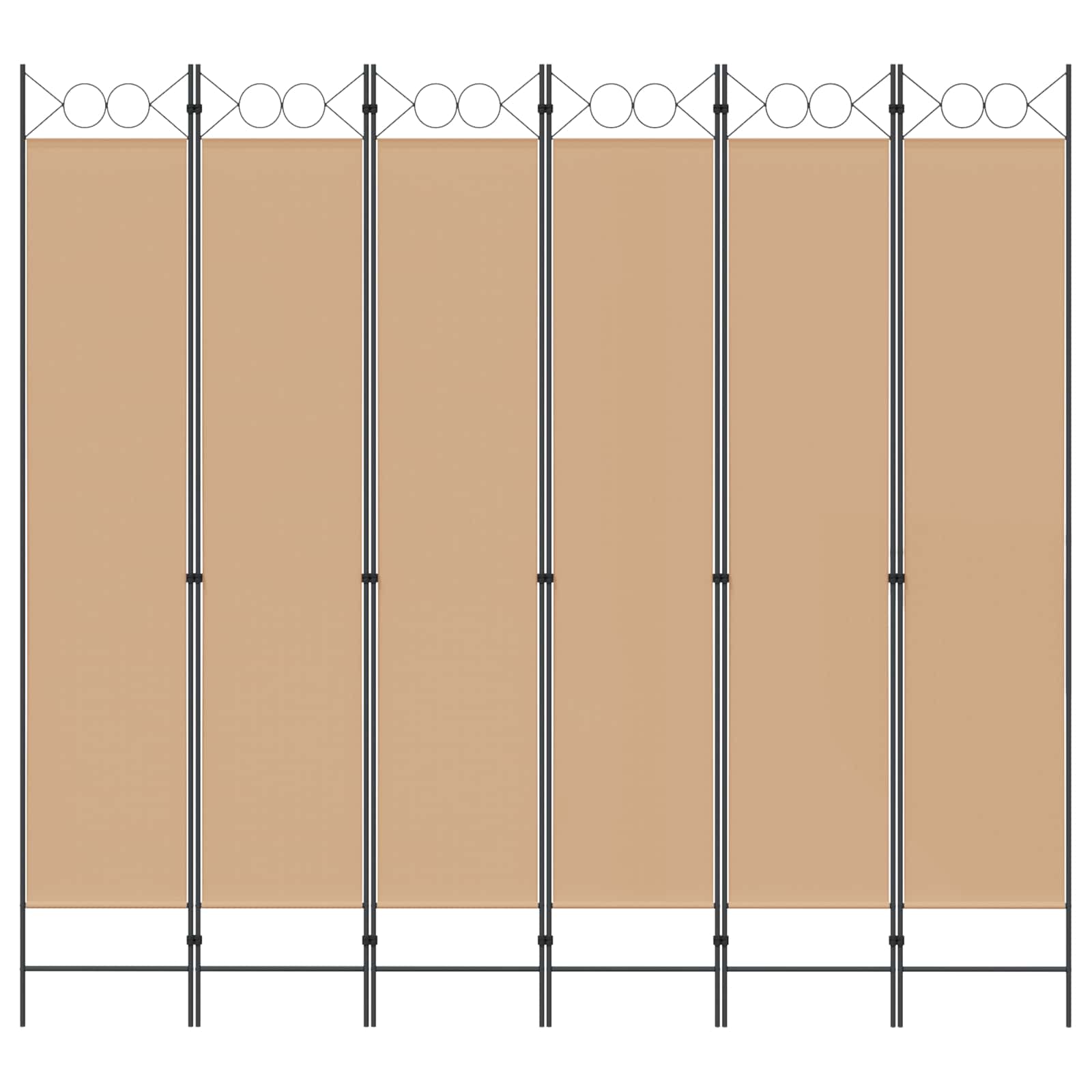 vidaXL Ekspresowy 6-panelowy parawan Beżowy 240 x 220 cm tkanina