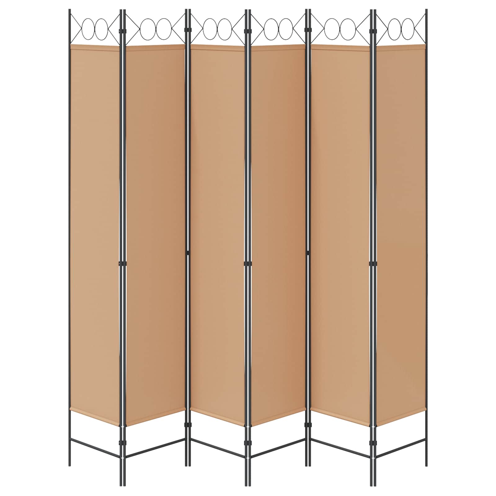 vidaXL Ekspresowy 6-panelowy parawan Beżowy 240 x 220 cm tkanina