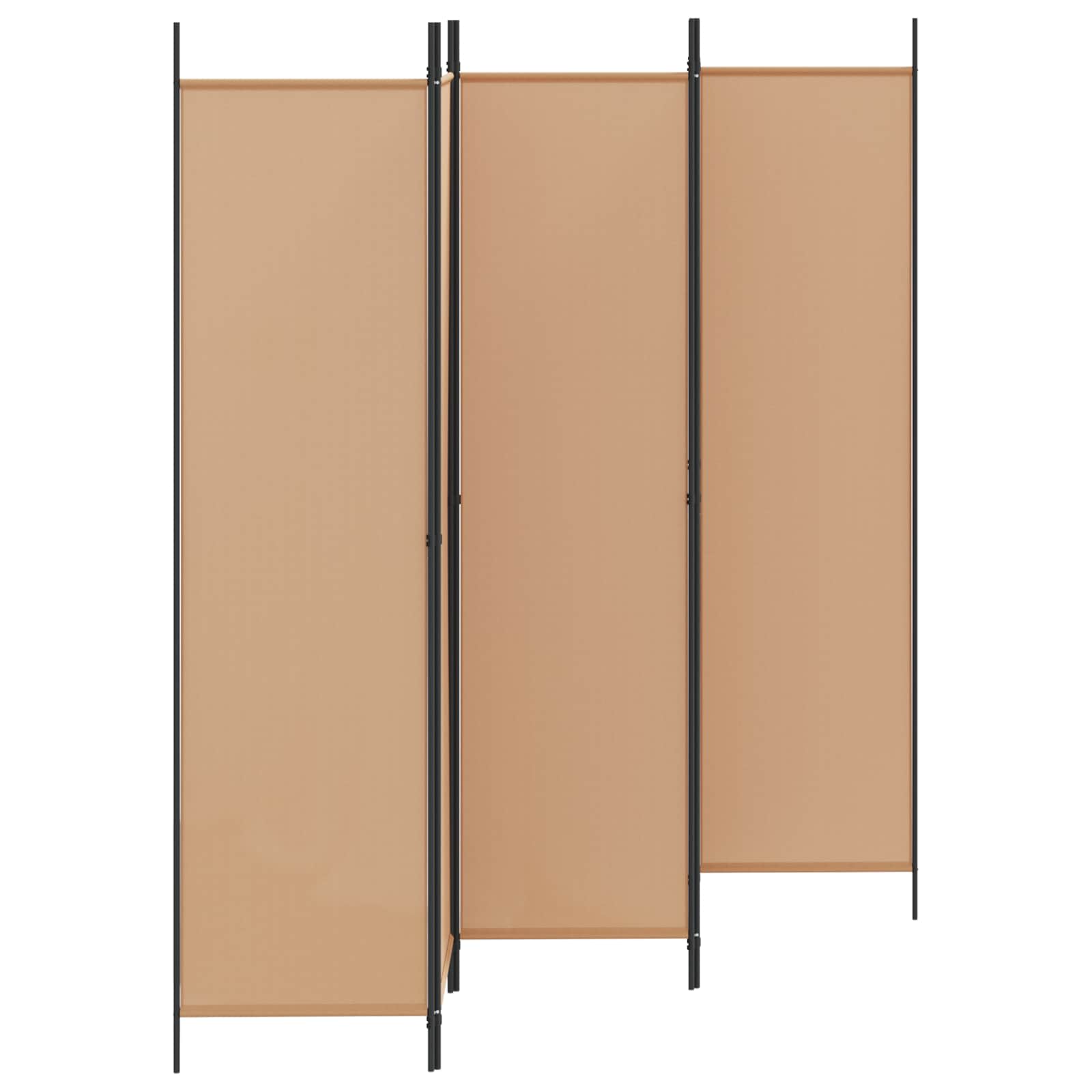 vidaXL 5-panelowy parawan Beżowy 250 x 200 cm tkanina
