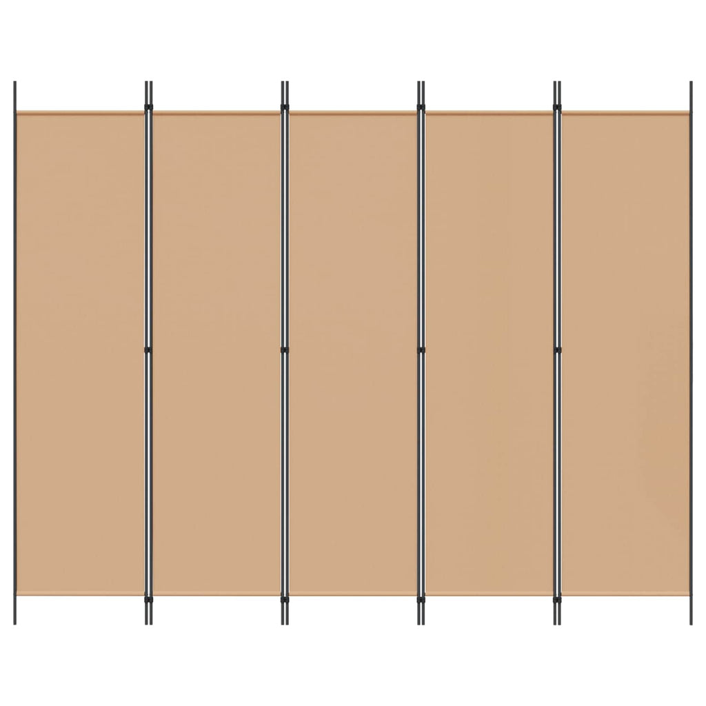 vidaXL 5-panelowy parawan Beżowy 250 x 200 cm tkanina