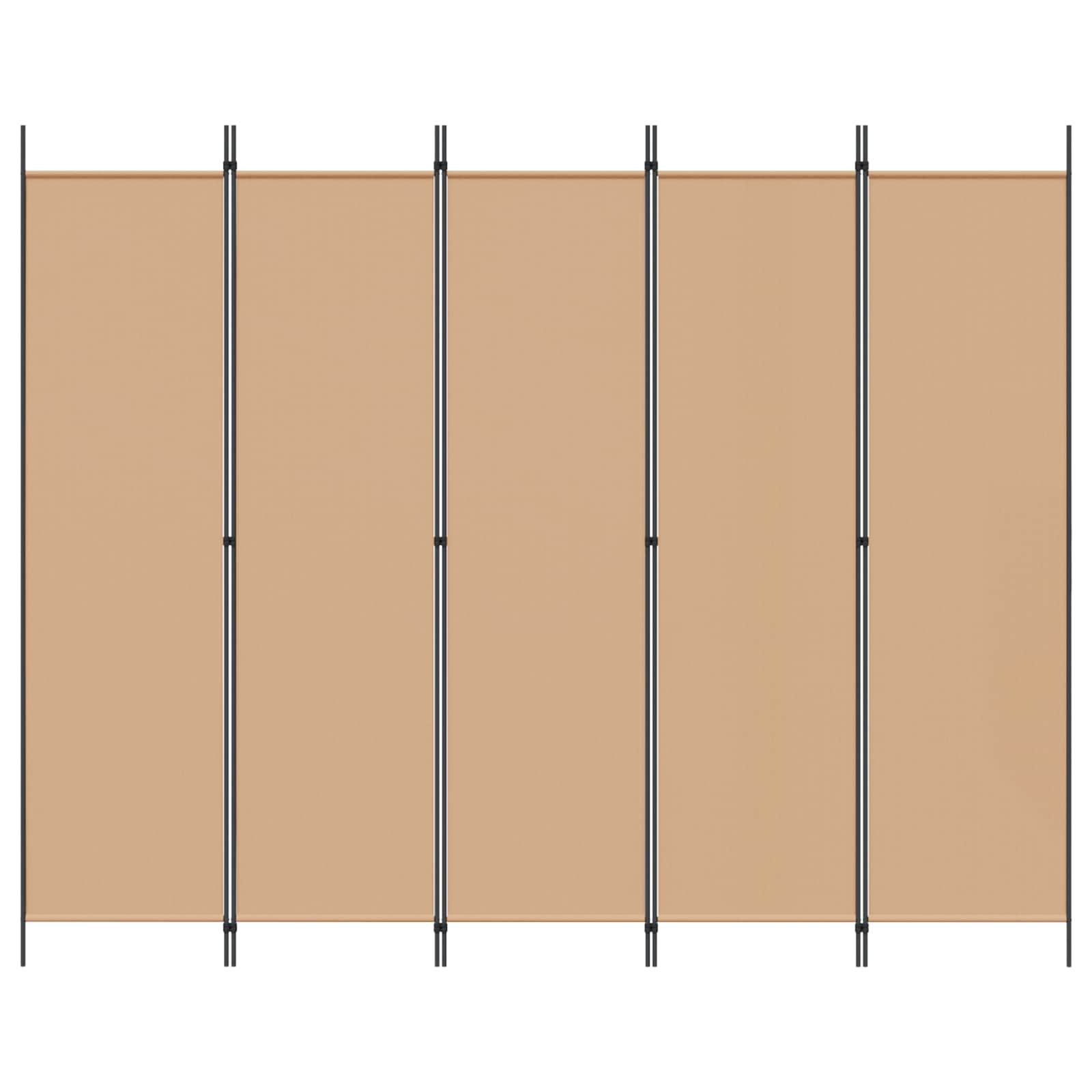 vidaXL 5-panelowy parawan Beżowy 250 x 200 cm tkanina
