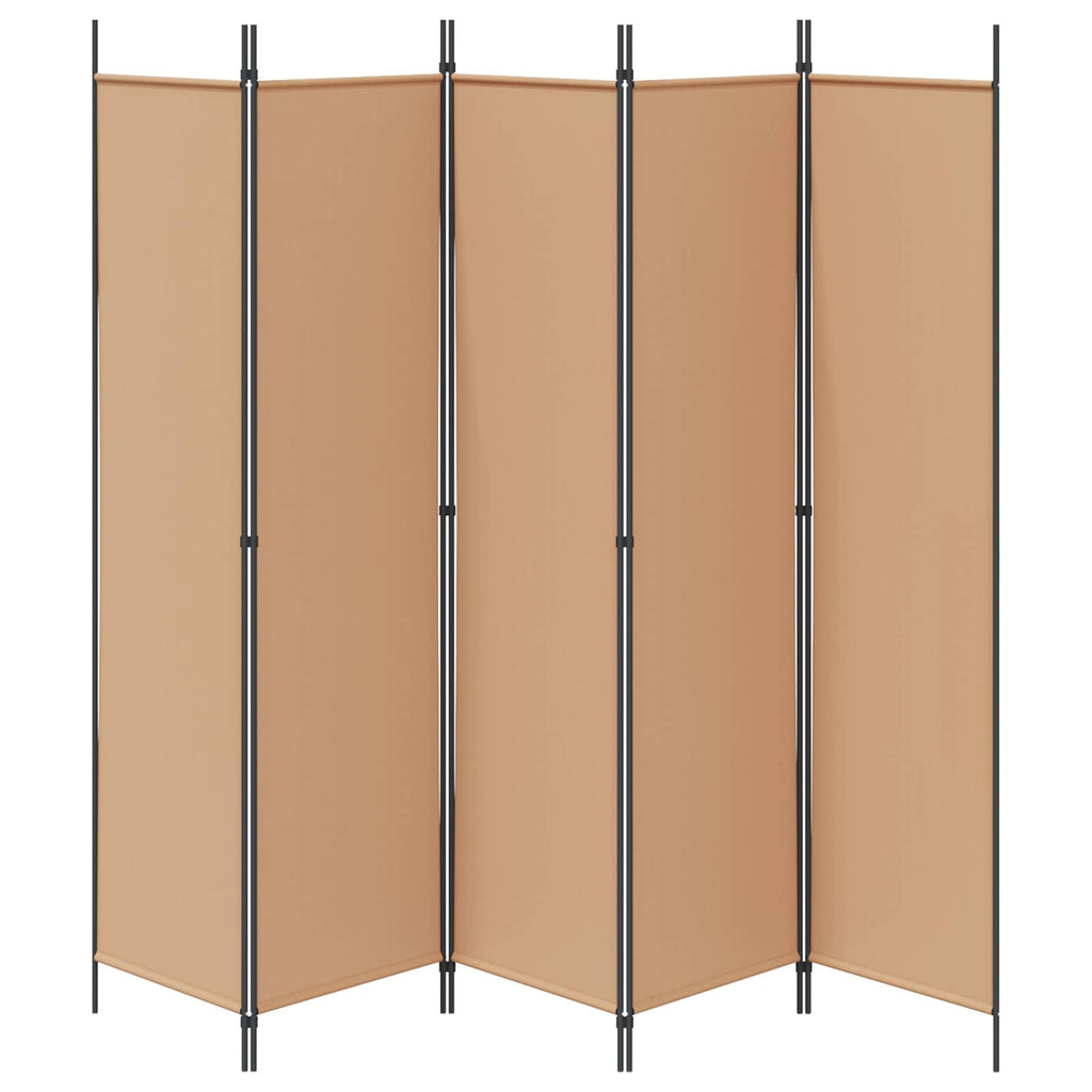 vidaXL 5-panelowy parawan Beżowy 250 x 200 cm tkanina