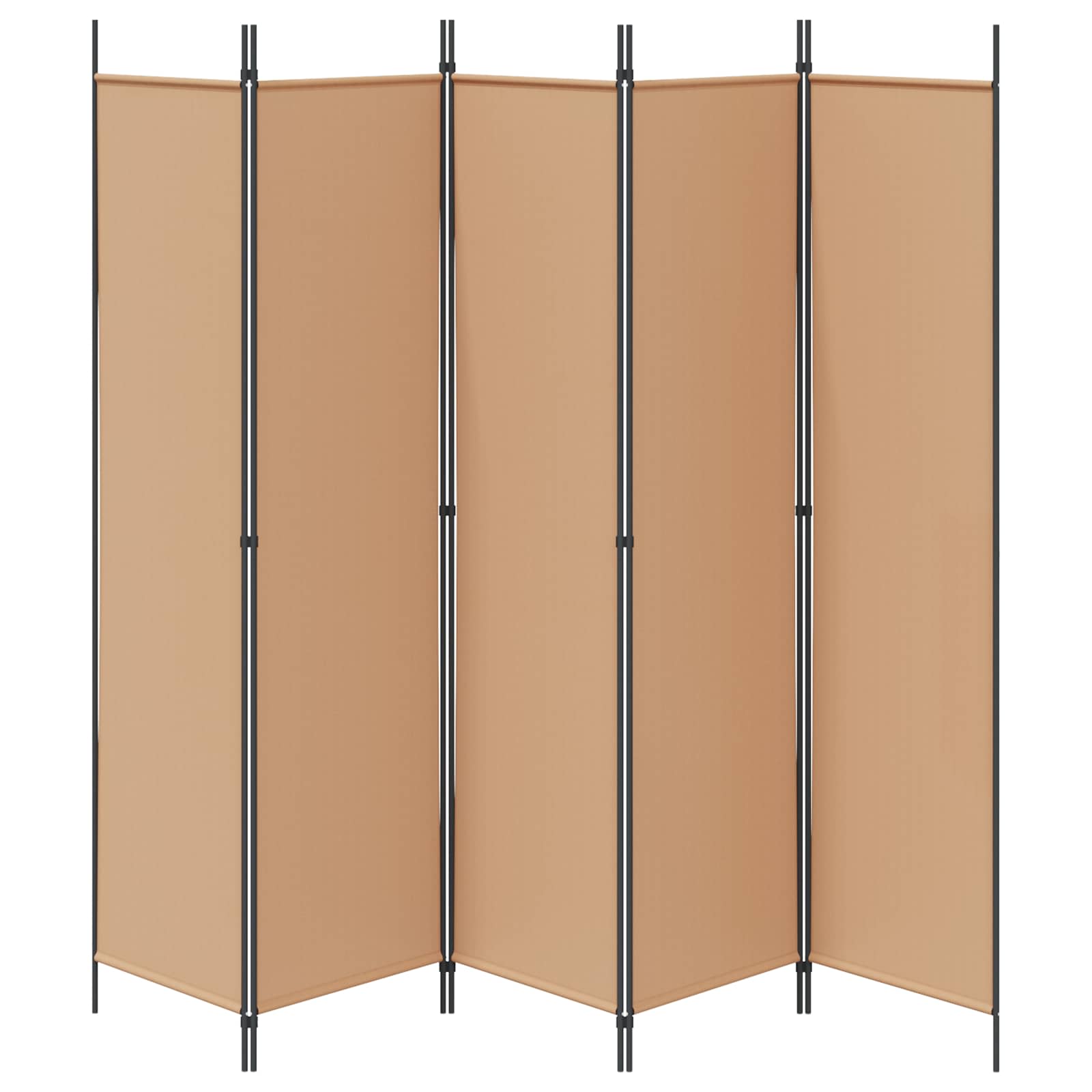 vidaXL 5-panelowy parawan Beżowy 250 x 200 cm tkanina