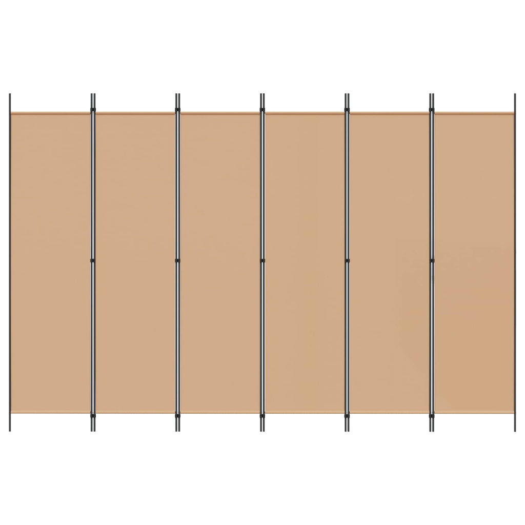 vidaXL Ekspresowy 6-panelowy parawan Beżowy 300 x 200 cm tkanina