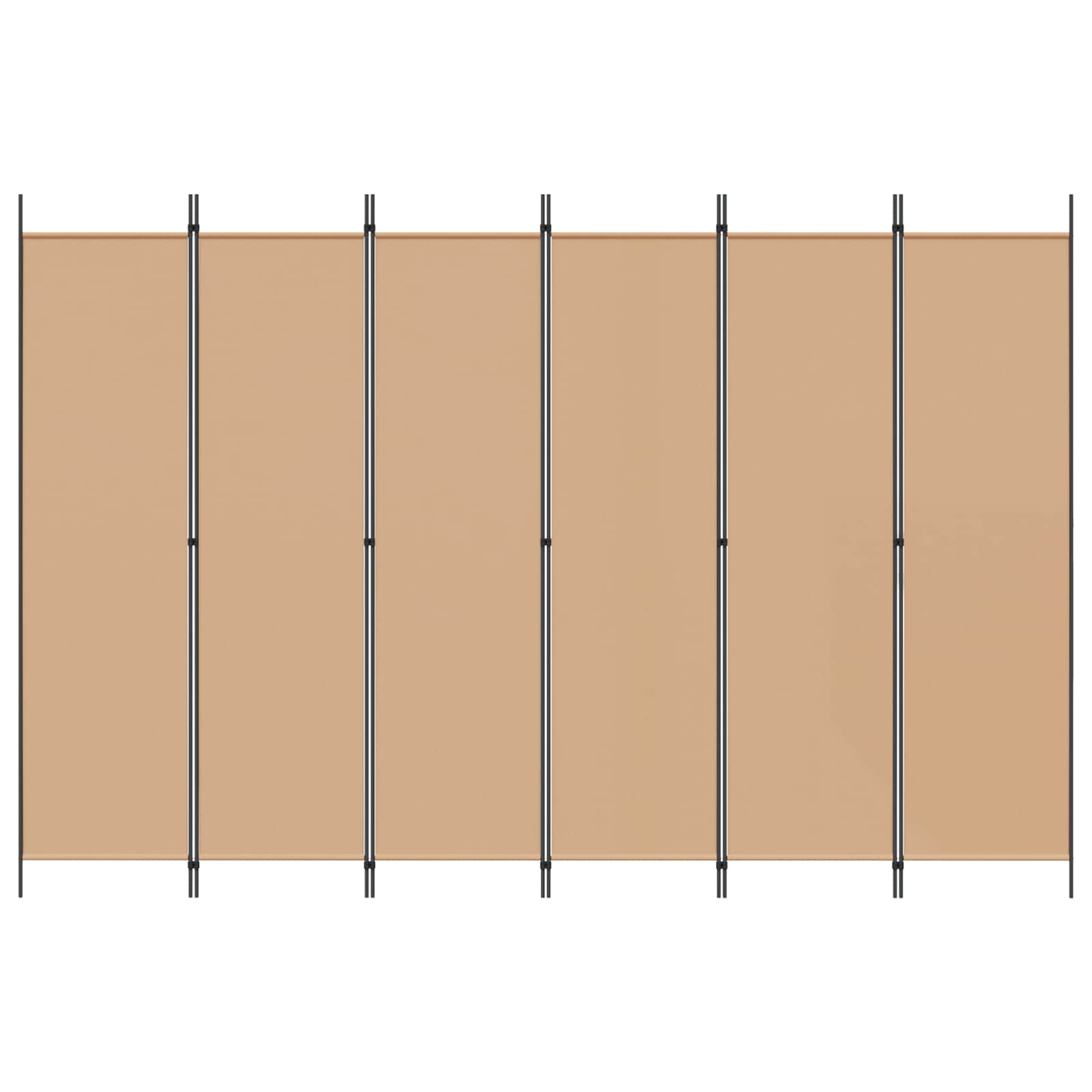 vidaXL Ekspresowy 6-panelowy parawan Beżowy 300 x 200 cm tkanina