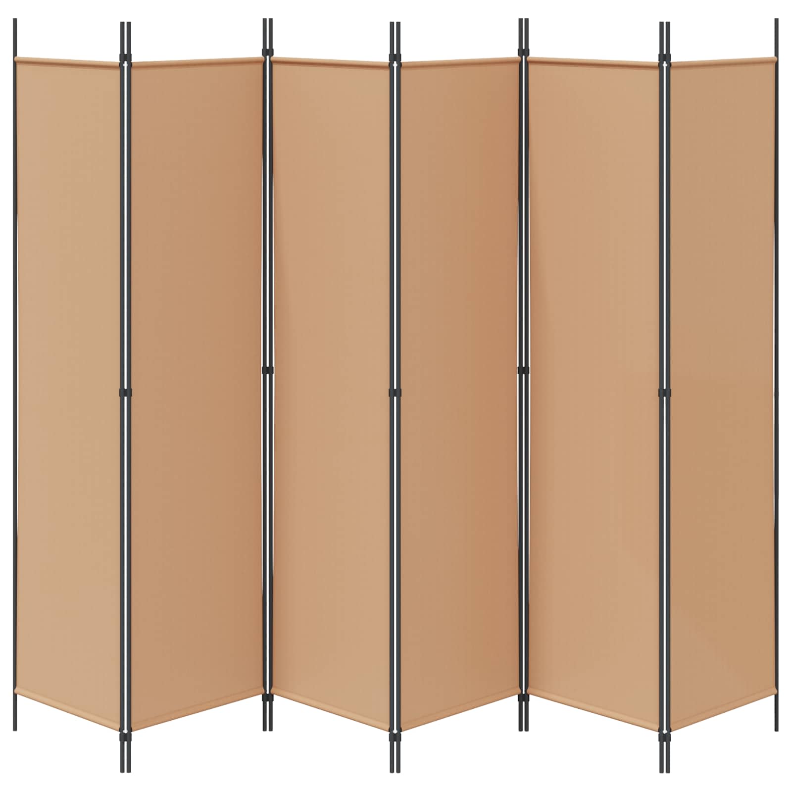 vidaXL Ekspresowy 6-panelowy parawan Beżowy 300 x 200 cm tkanina