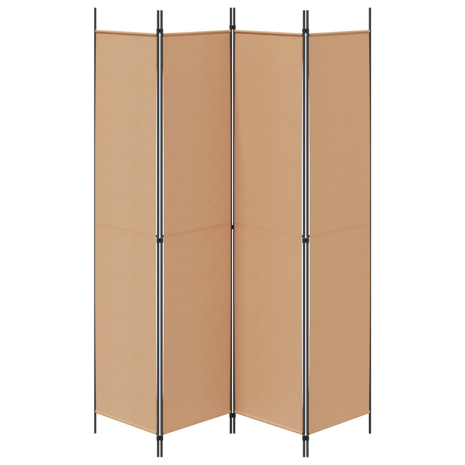 vidaXL 4-panelowy parawan Beżowy 200 x 220 cm tkanina