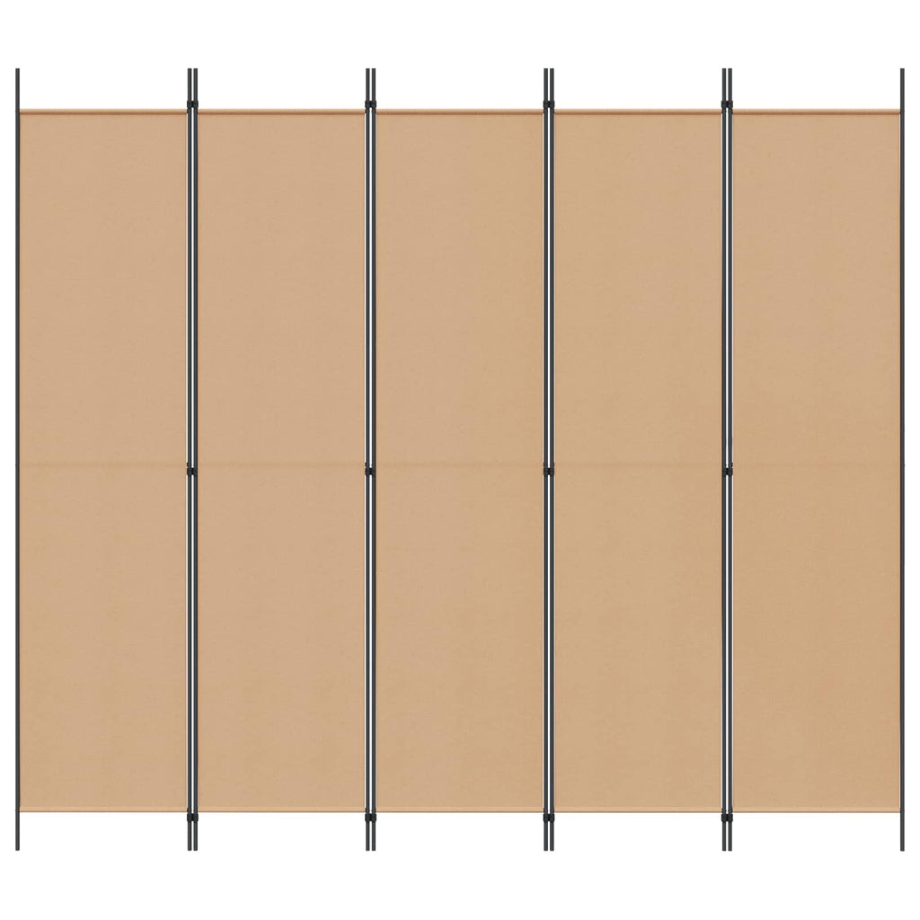 vidaXL 5-panelowy parawan Beżowy 250 x 220 cm tkanina