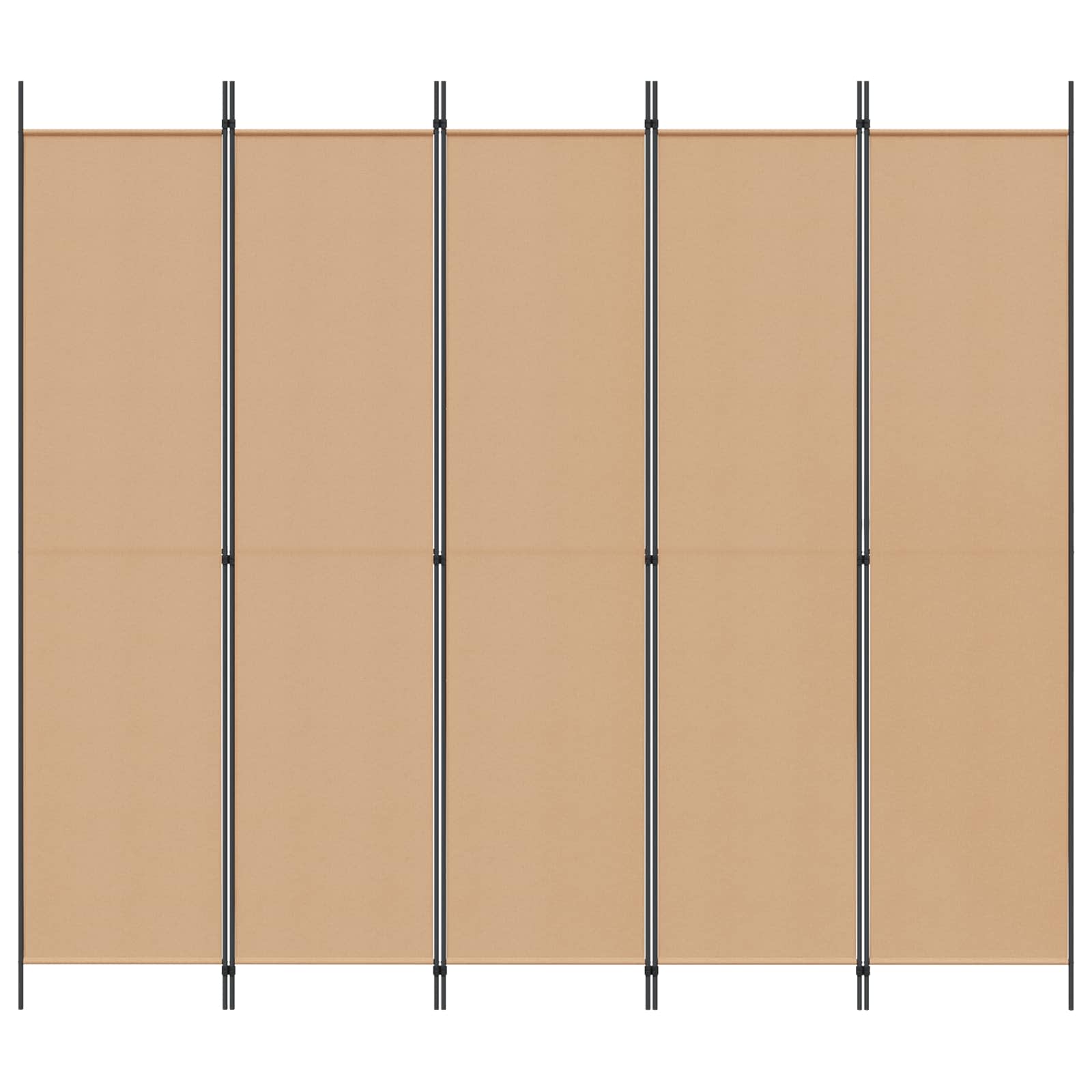 vidaXL 5-panelowy parawan Beżowy 250 x 220 cm tkanina