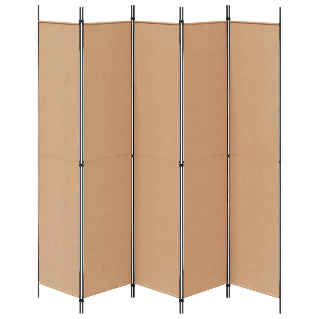 vidaXL 5-panelowy parawan Beżowy 250 x 220 cm tkanina