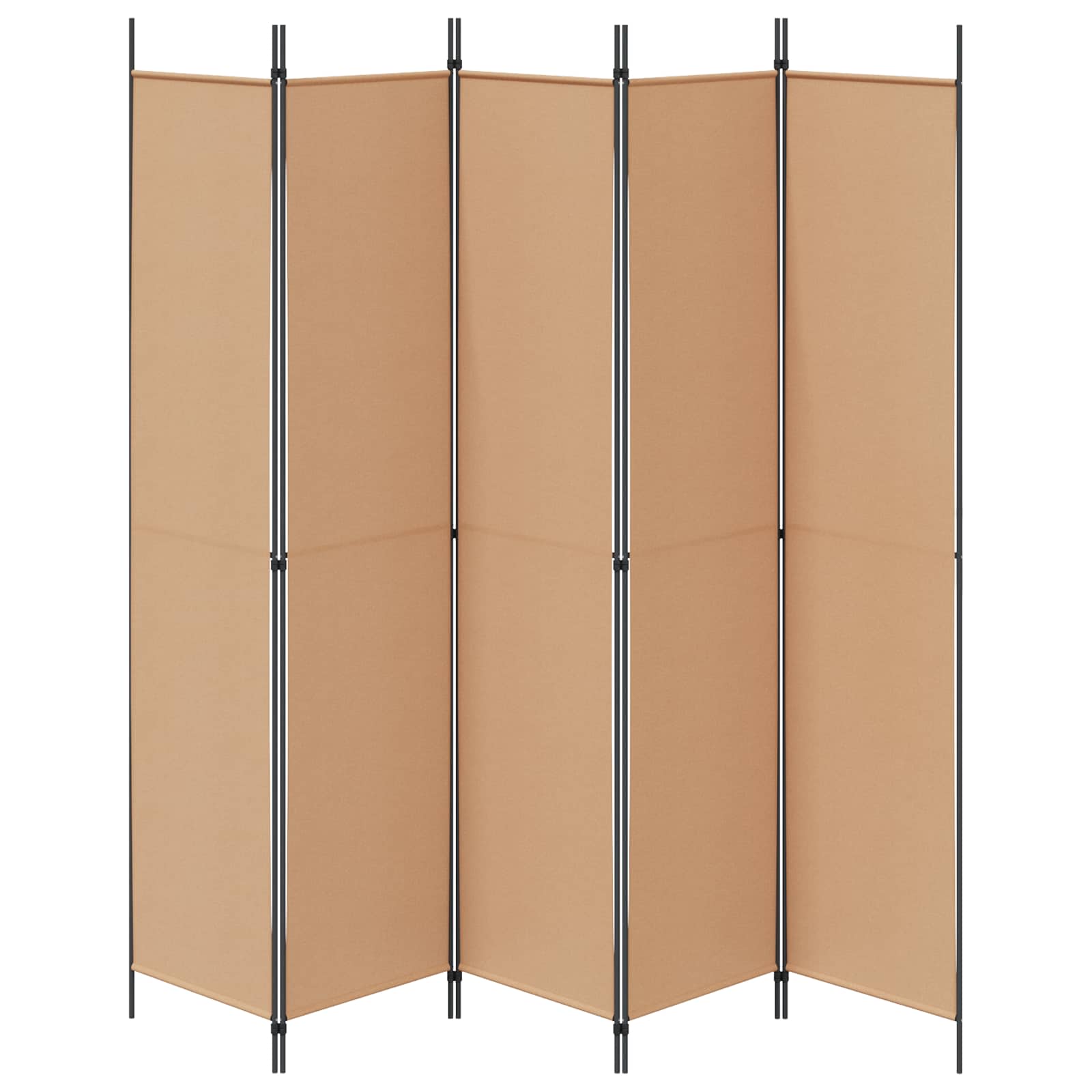vidaXL 5-panelowy parawan Beżowy 250 x 220 cm tkanina