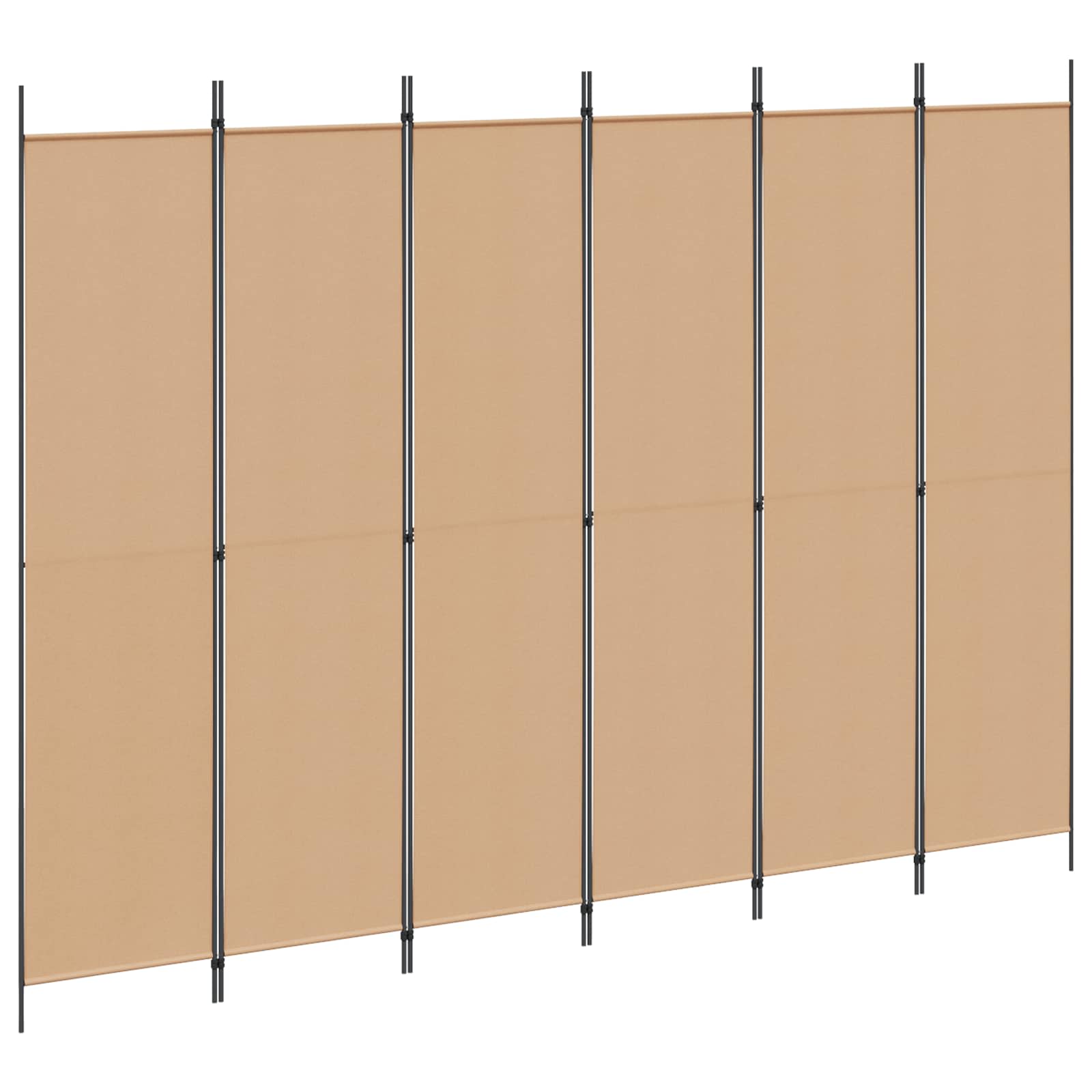 vidaXL Ekspresowy 6-panelowy parawan Beżowy 300 x 220 cm tkanina