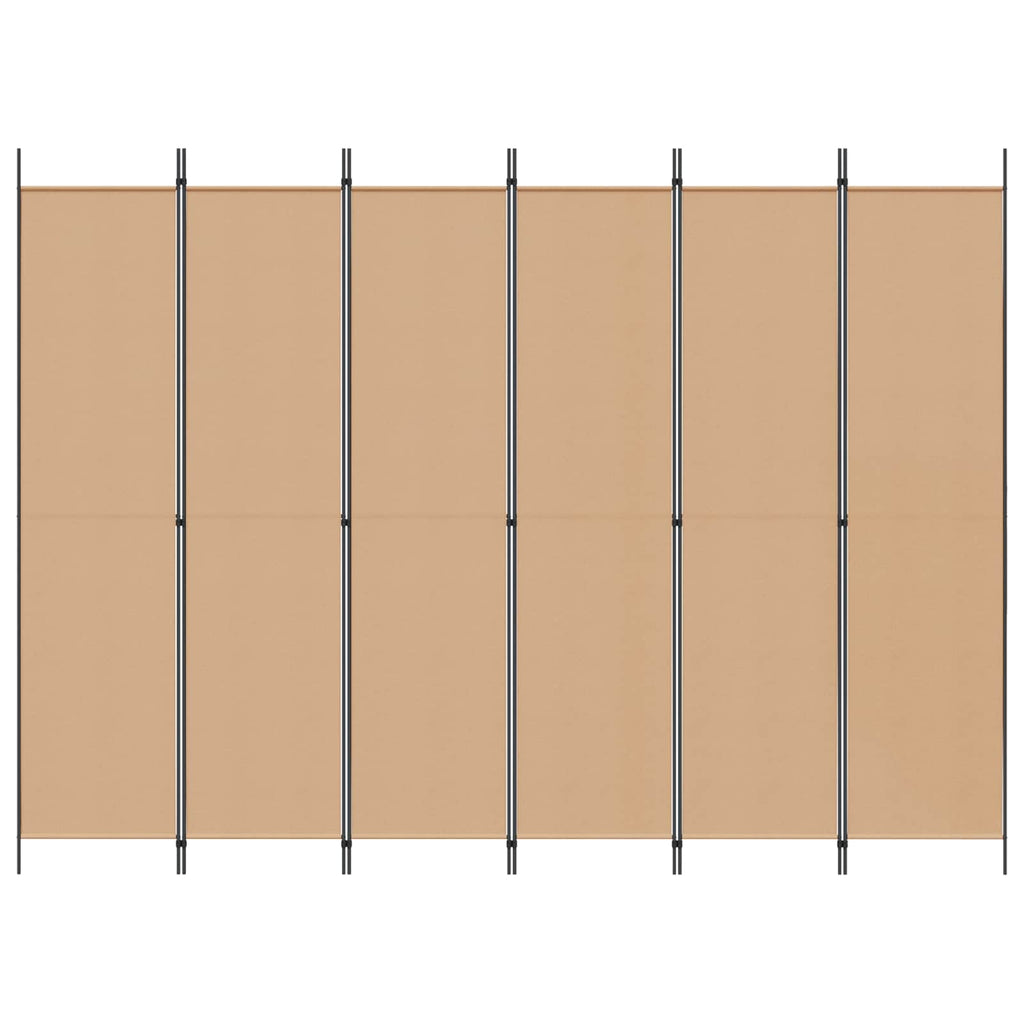 vidaXL Ekspresowy 6-panelowy parawan Beżowy 300 x 220 cm tkanina