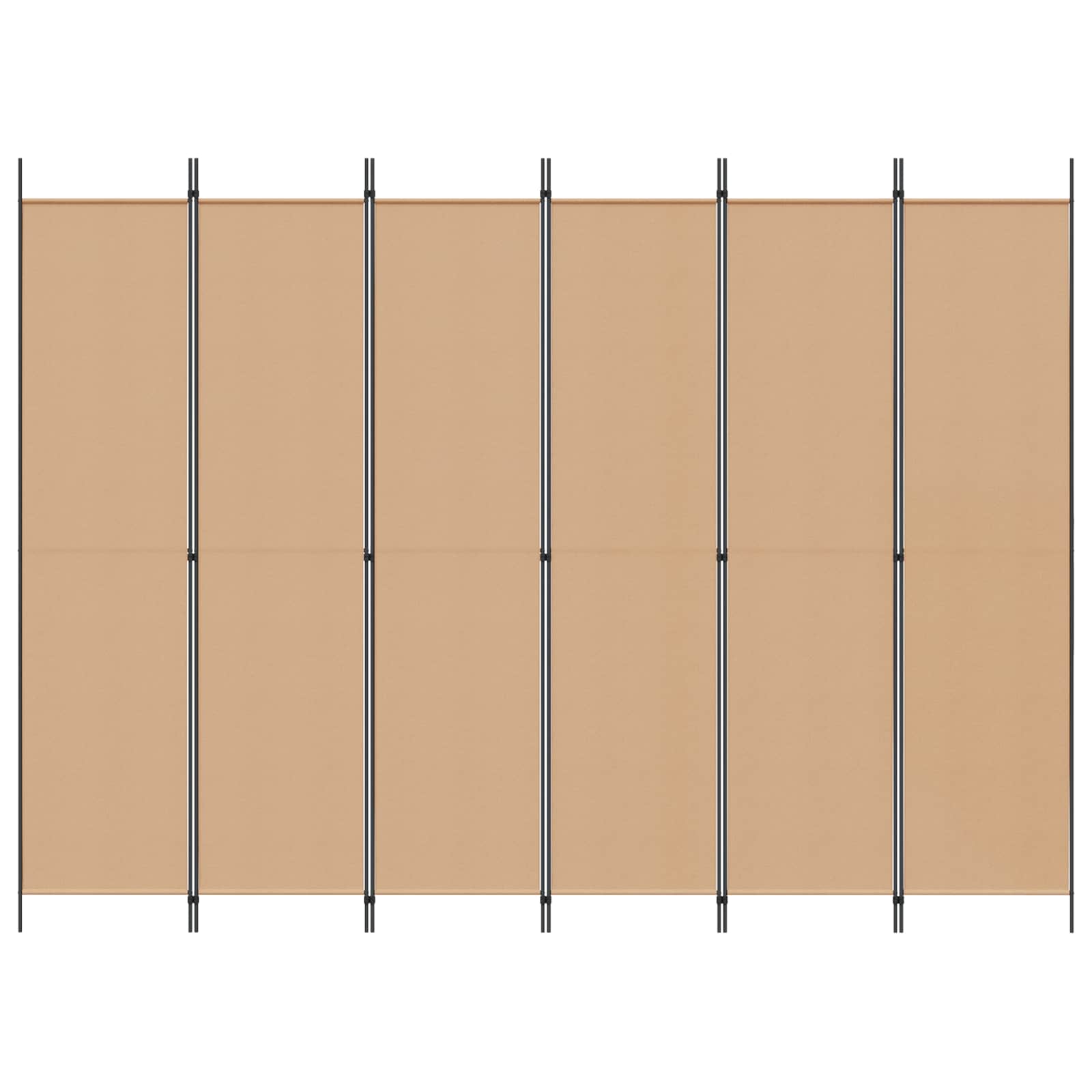 vidaXL Ekspresowy 6-panelowy parawan Beżowy 300 x 220 cm tkanina